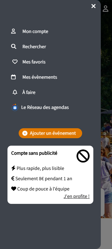 Cliquez sur Mon compte pour créer votre compte sur mobile