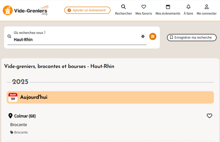 Cliquez sur le bouton Enregistrer ma recherche dans la liste de résultats