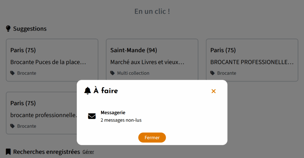 Accédez depuis la fenêtre À faire aux actions que vous devez effectuer ou aux messages non-lus